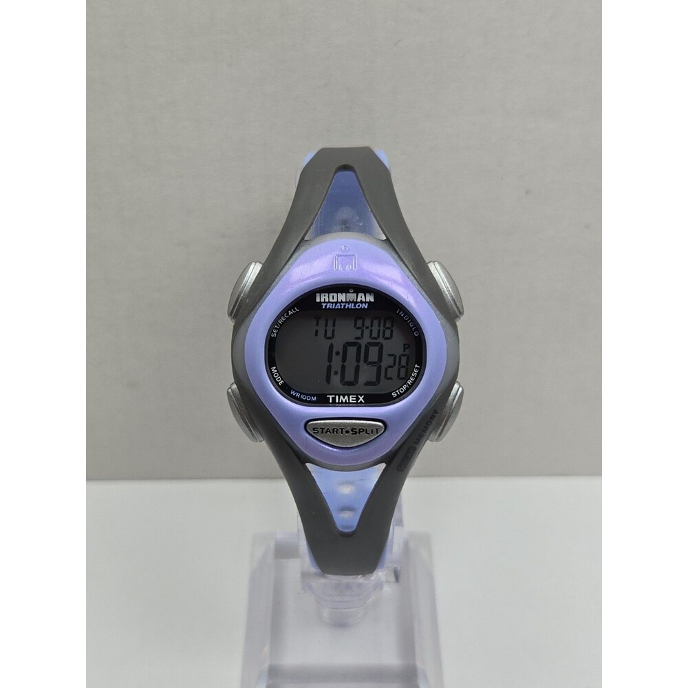 Timex Ironman Triathlon 50 Lap Purple Gray WR 100M Indiglo Watch New Battery